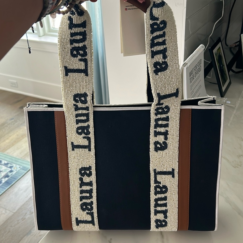 Custom beaded tote